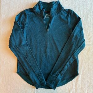 Nike Running Dri-Fit Dark Teal Quarter-Zip Fleece EUC small